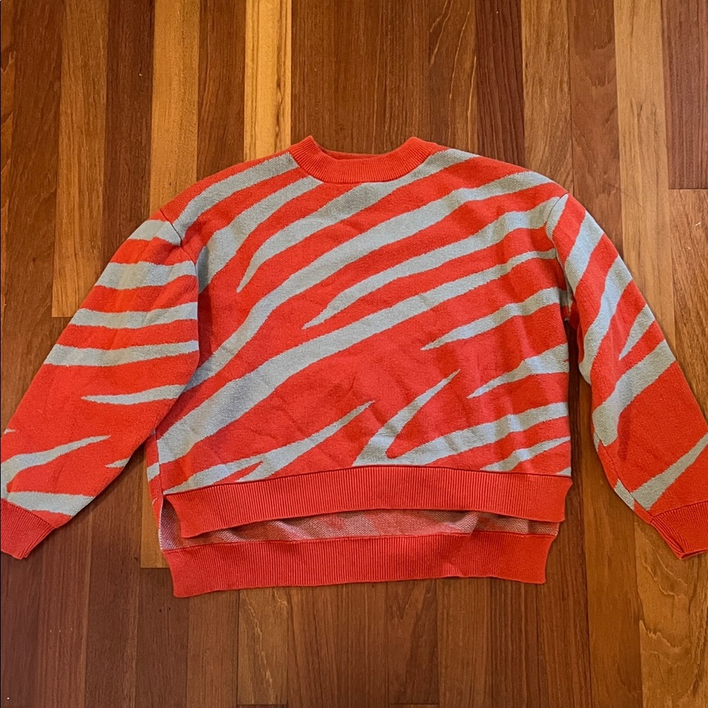 Stylish Orange and Blue Women's Sweater